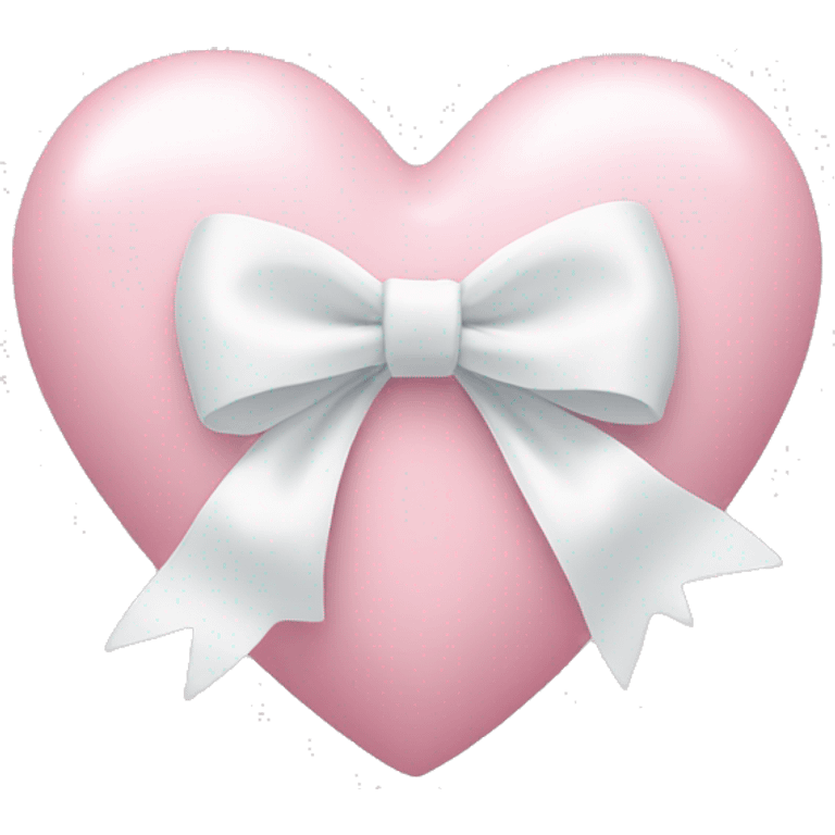 Pastel pink heart with white bow emoji