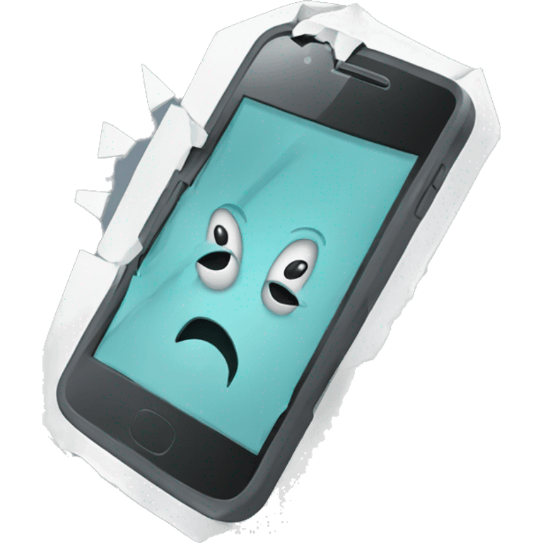 Broken cellphone emoji