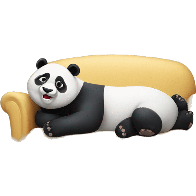 Lazy Panda lying on sofa emoji