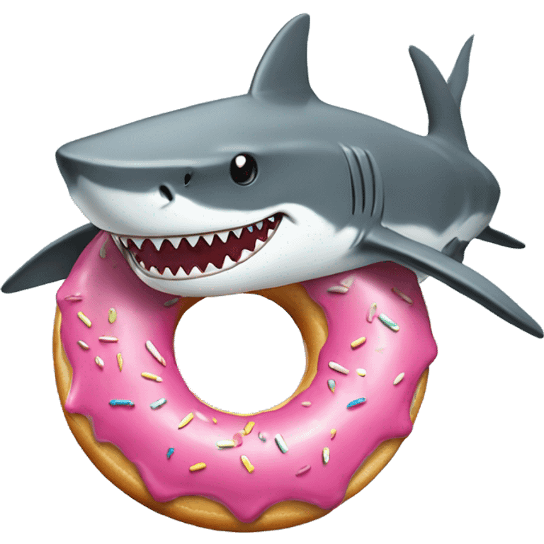 Shark with a donut emoji