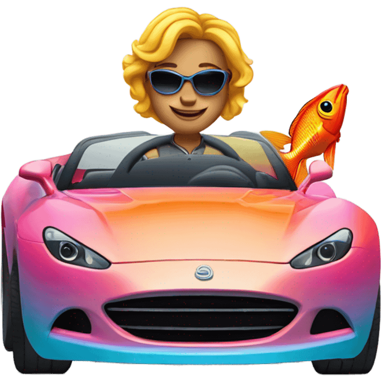 fish in a sports car emoji