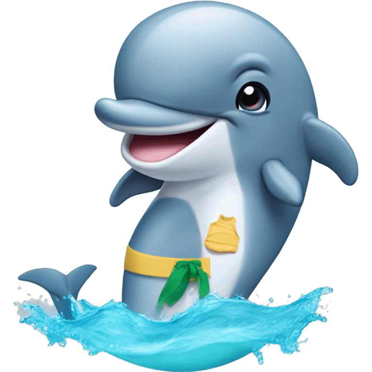 dolphin with swimwear emoji