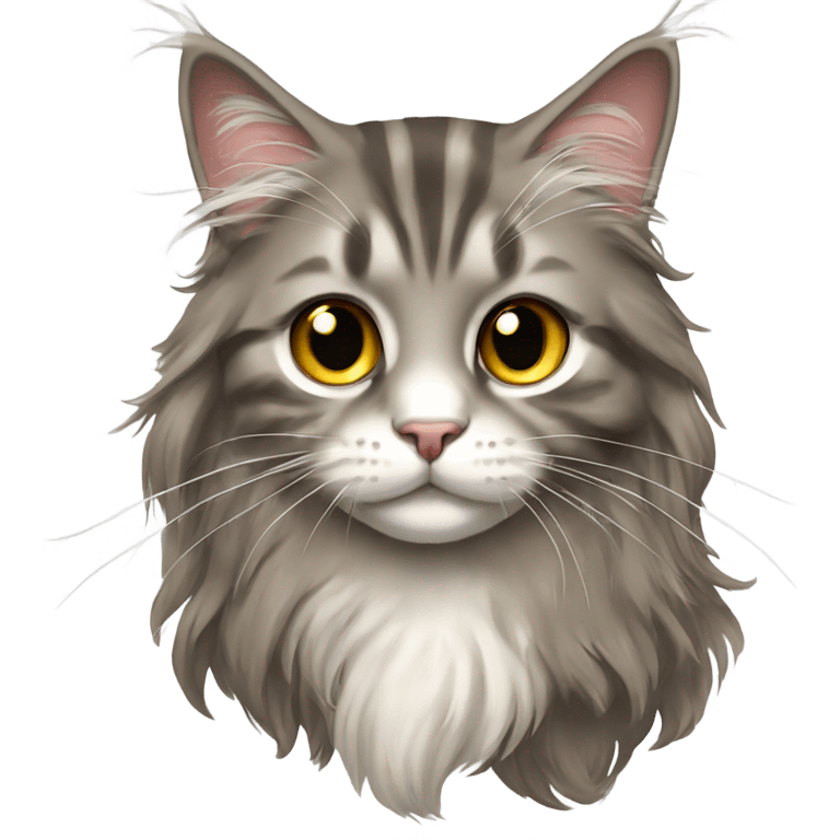 Maine Coon girl with bow emoji