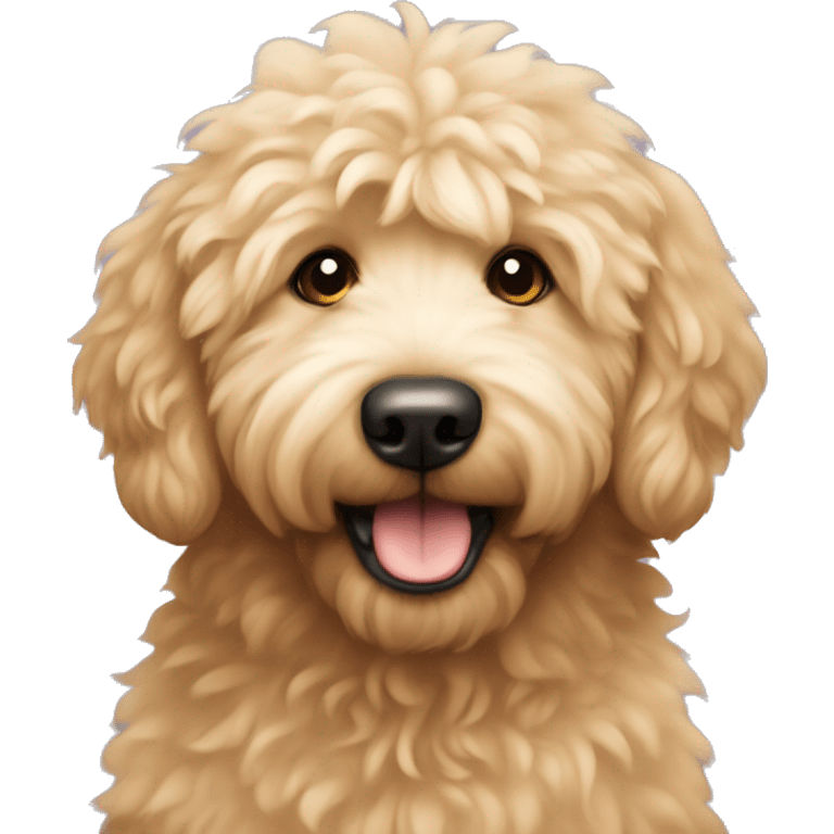 A cute fluffy golden doodle emoji