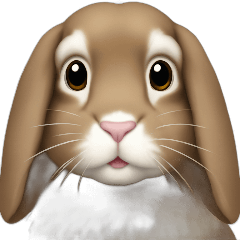 brown holland lop rabbit (portrait, facing forward, iOS 17 style, happy) emoji