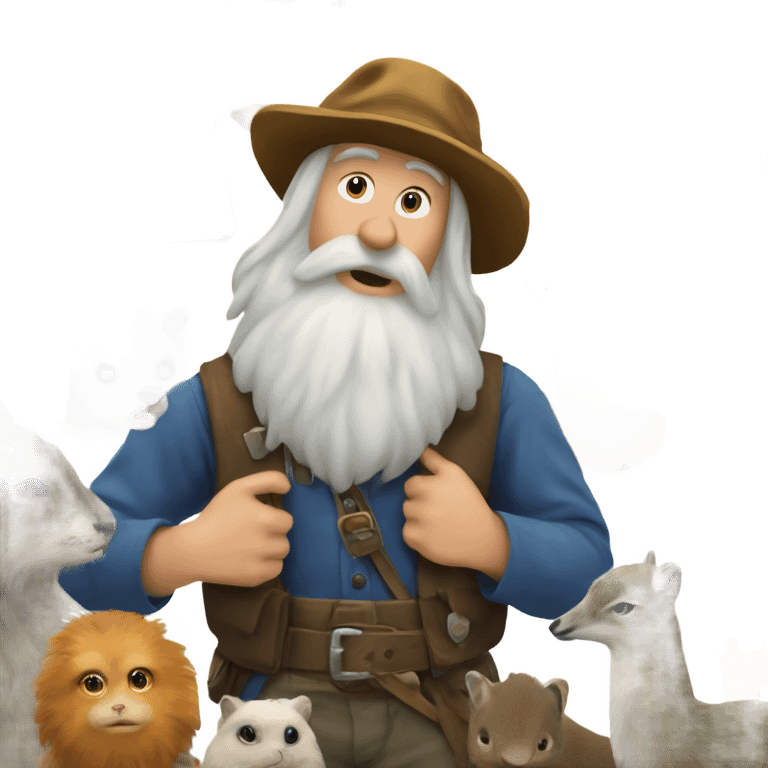 Tom Bombadil surrounded by animals  emoji