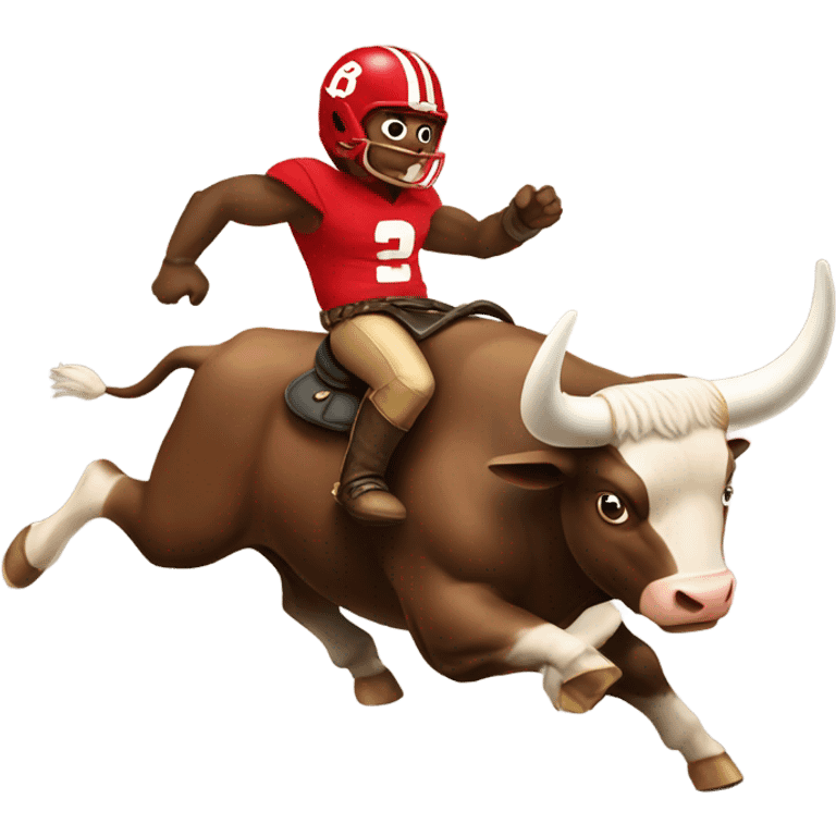 Brutus the buckeye riding a bull emoji