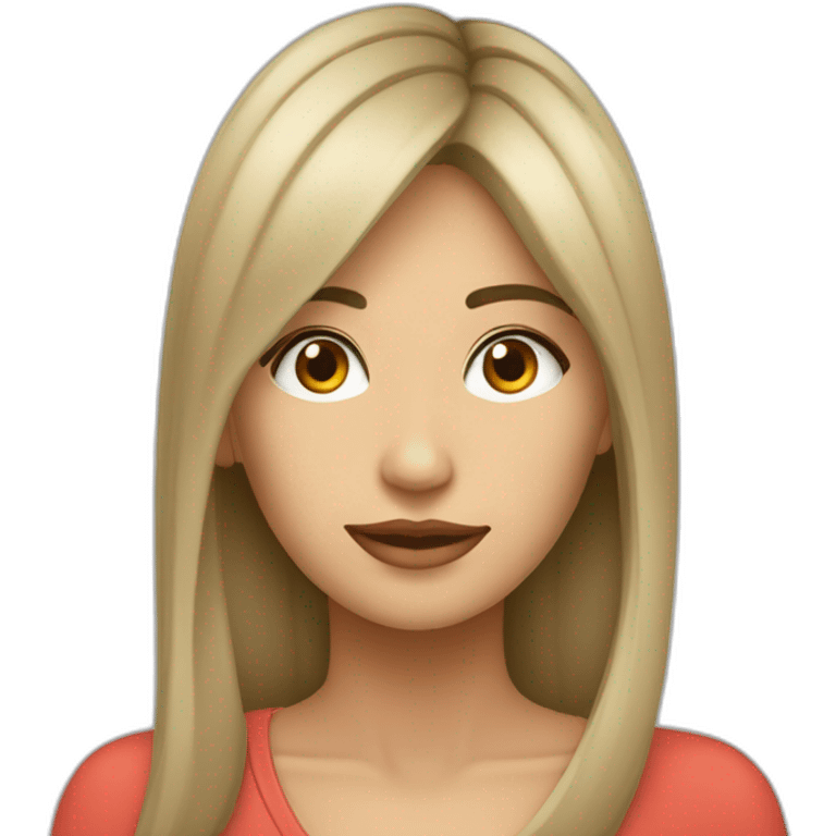 Una morena cabello lacio largo con casco de arquitecta emoji