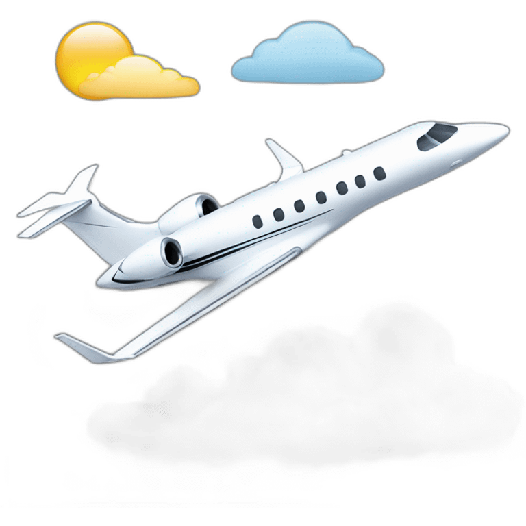 Private jet on the cloud emoji