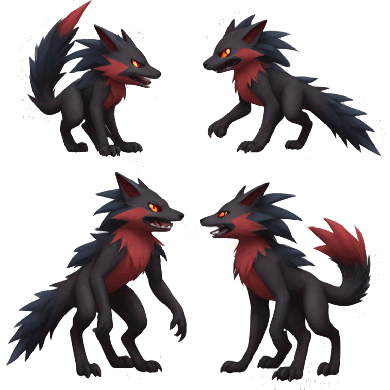 Nargacuga-Litten-Zoroark-Quiana full body emoji