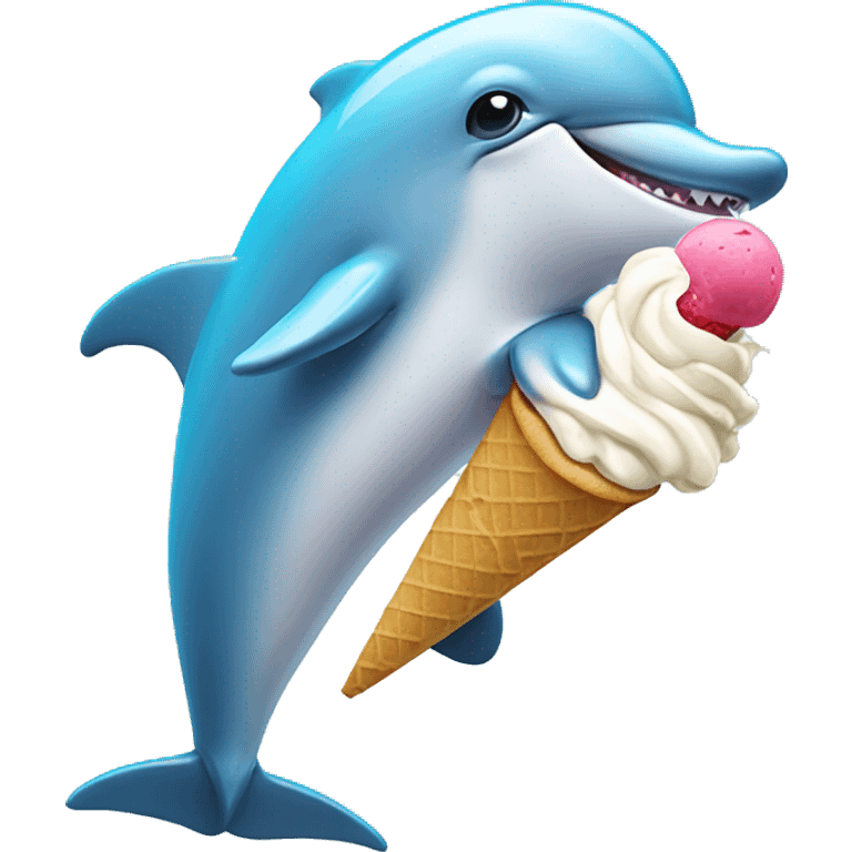 Dolphin eating ice cream  emoji