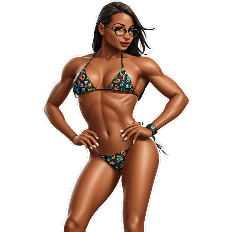 dark-skinned bikini beauty emoji