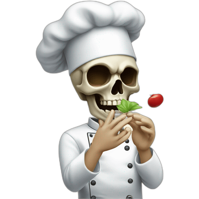 Skull chef blowing kiss emoji