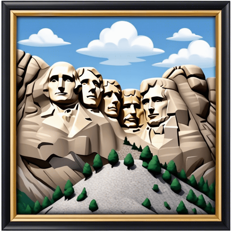 Mount Rushmore Landmark Emoji – Displaying the carved faces of four U.S. presidents in the granite mountainside. emoji