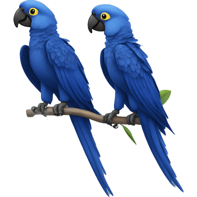 Hyacinth Macaw pair Full Body emoji