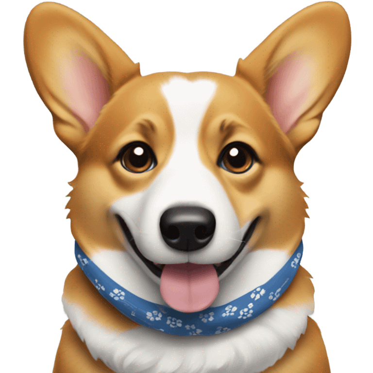 Corgi with bandana emoji