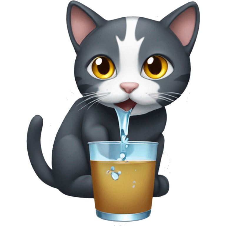 a cat drinking water  emoji