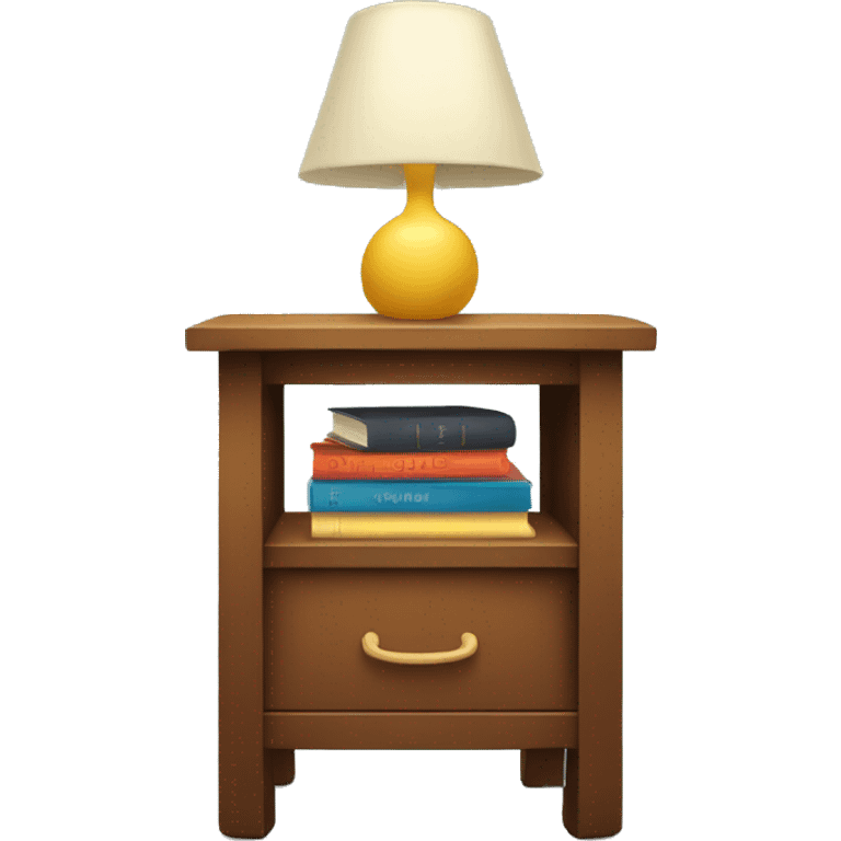 bedside table with books on it emoji