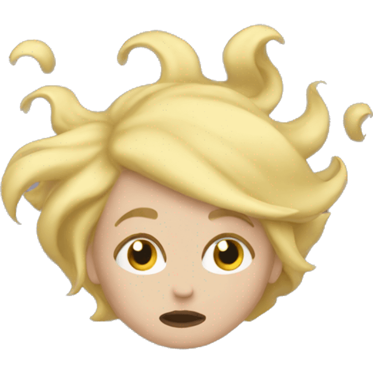 Falling blonde emoji