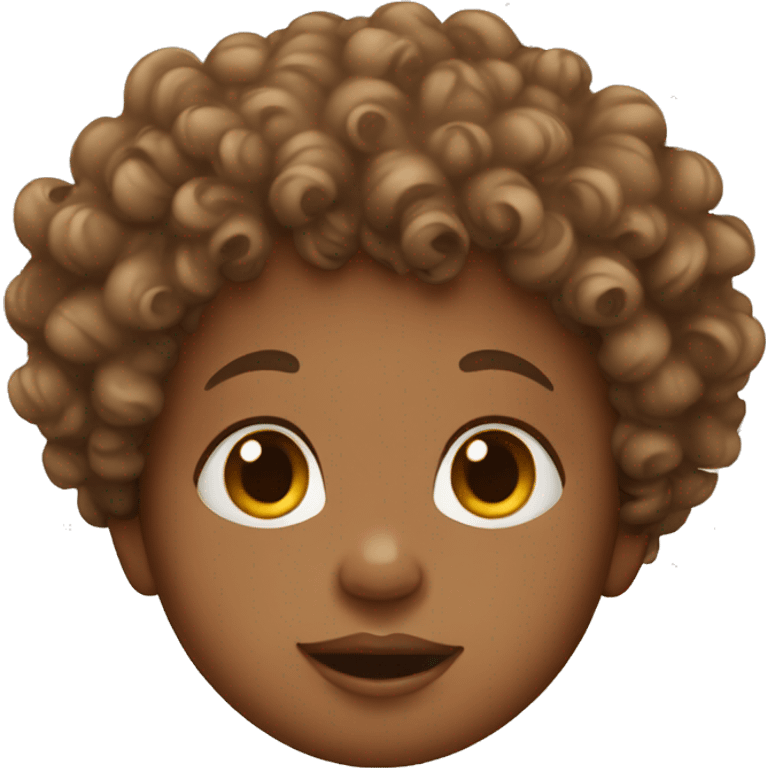 curly haired brown baby emoji