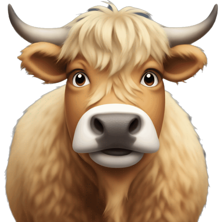 Very furry, fat scotland cow emoji