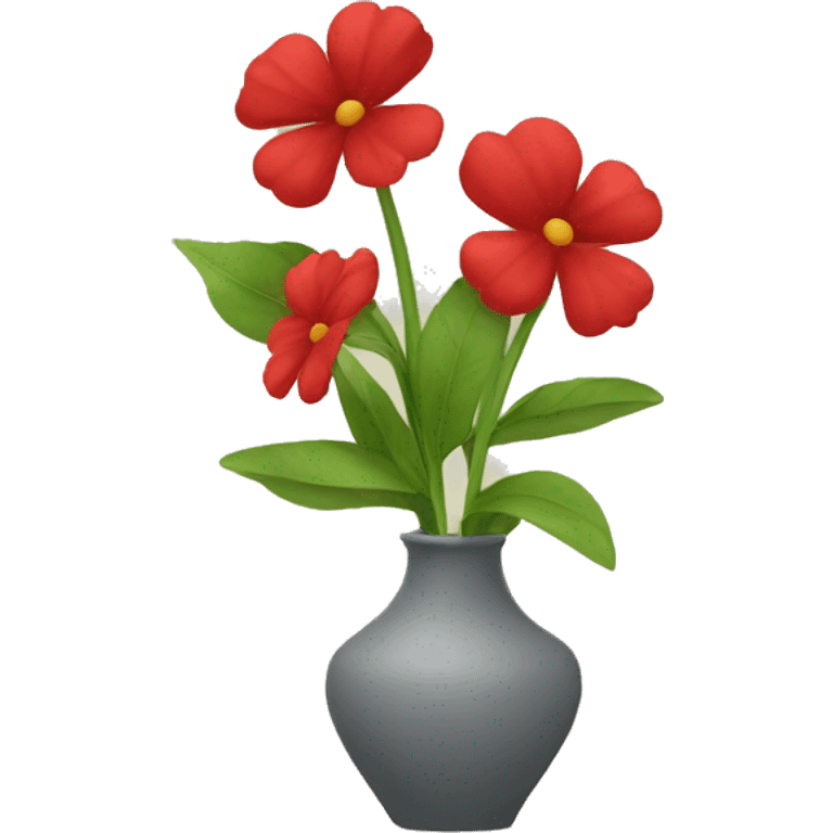 Three red flowers in a vase emoji