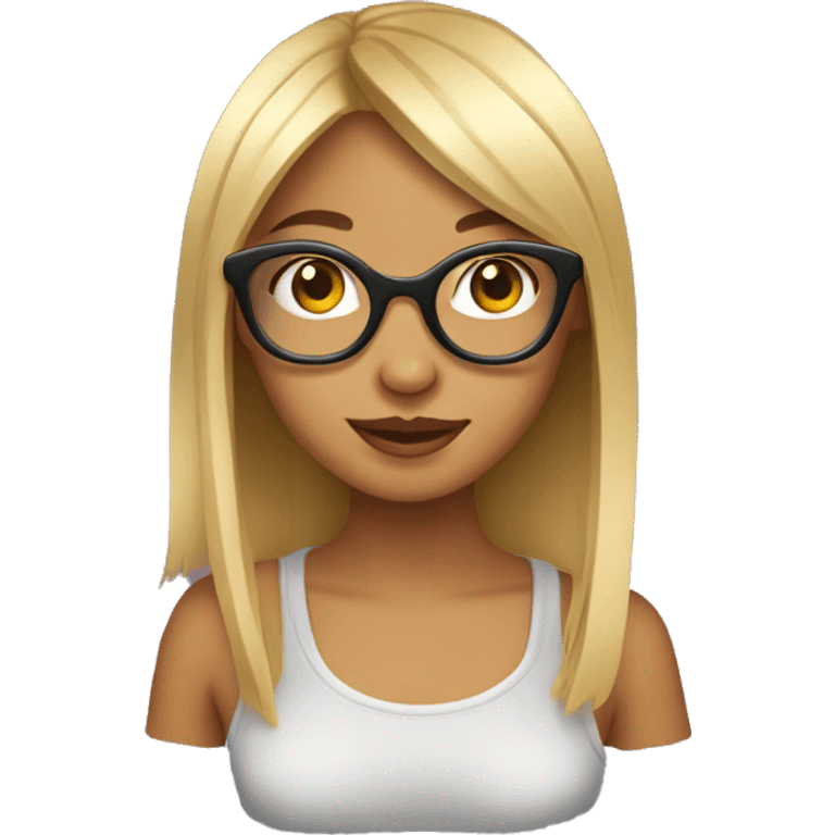 cute y2k girl with glasses emoji