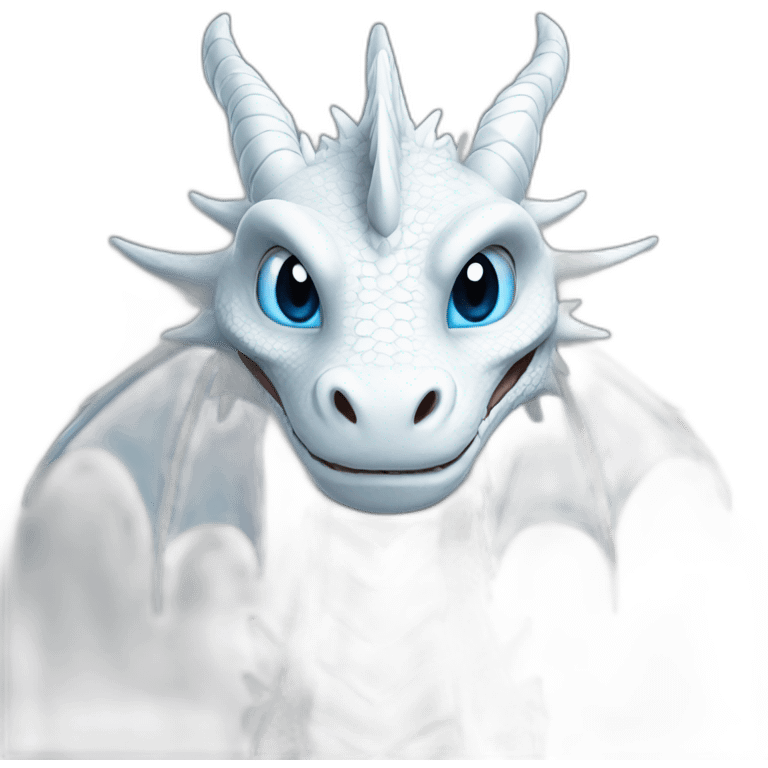 White Dragon with a Blue eyes realist emoji