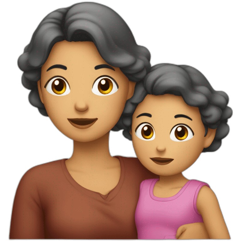 Mamá e hija abrazadas emoji