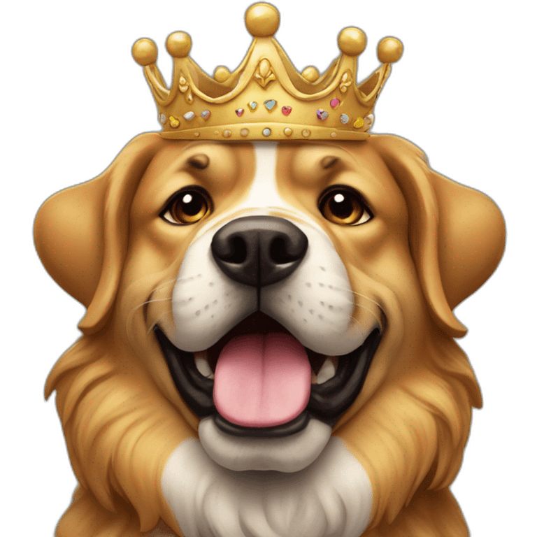 Big dog with crown  emoji