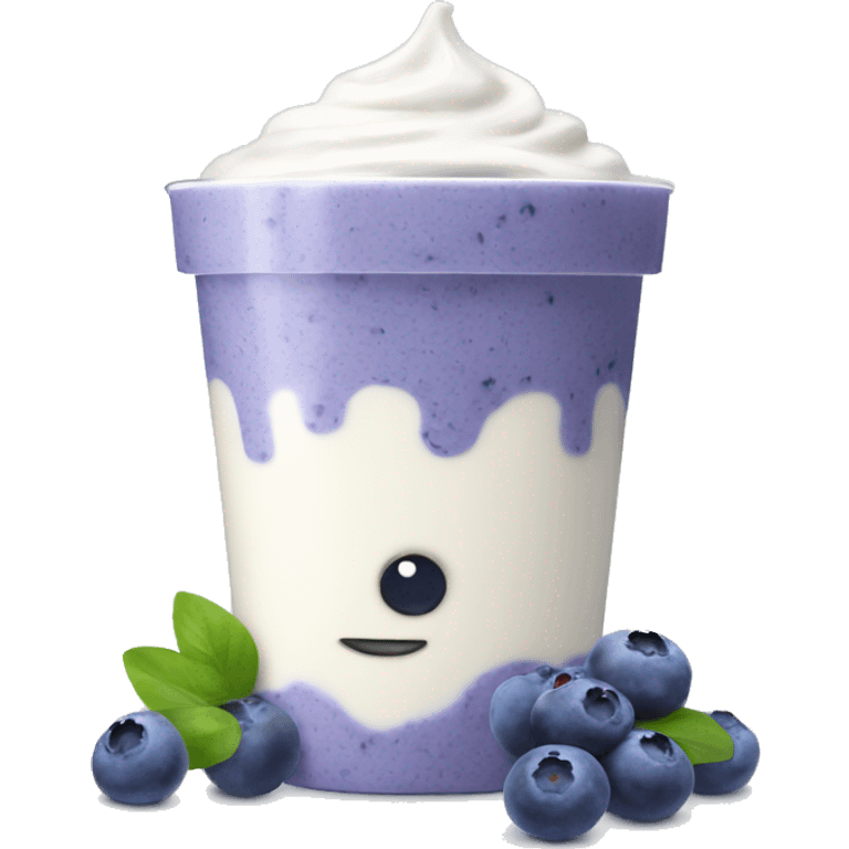 Yoghurt with blueberries  emoji