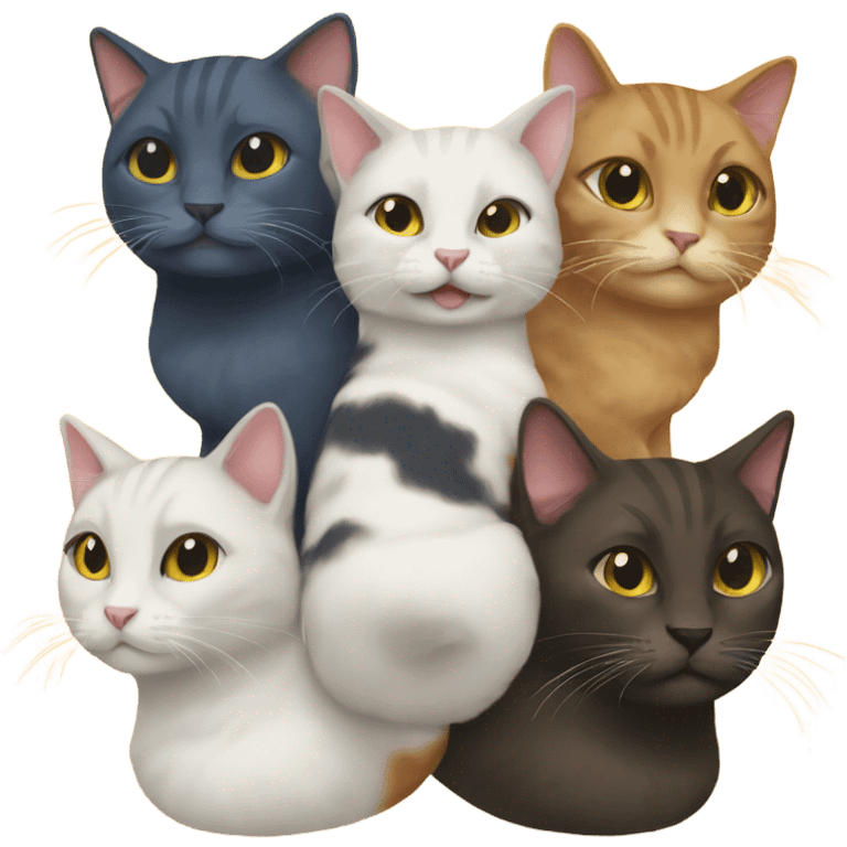 When 6 Cats Fuse Together into one stronger cat emoji