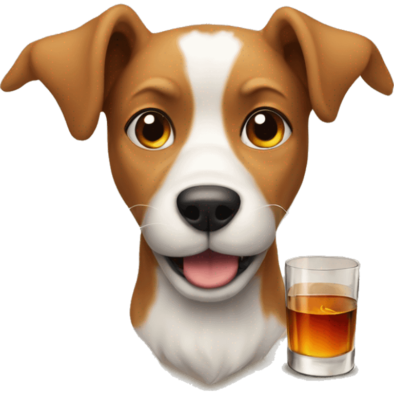 dog whit a whisky  emoji