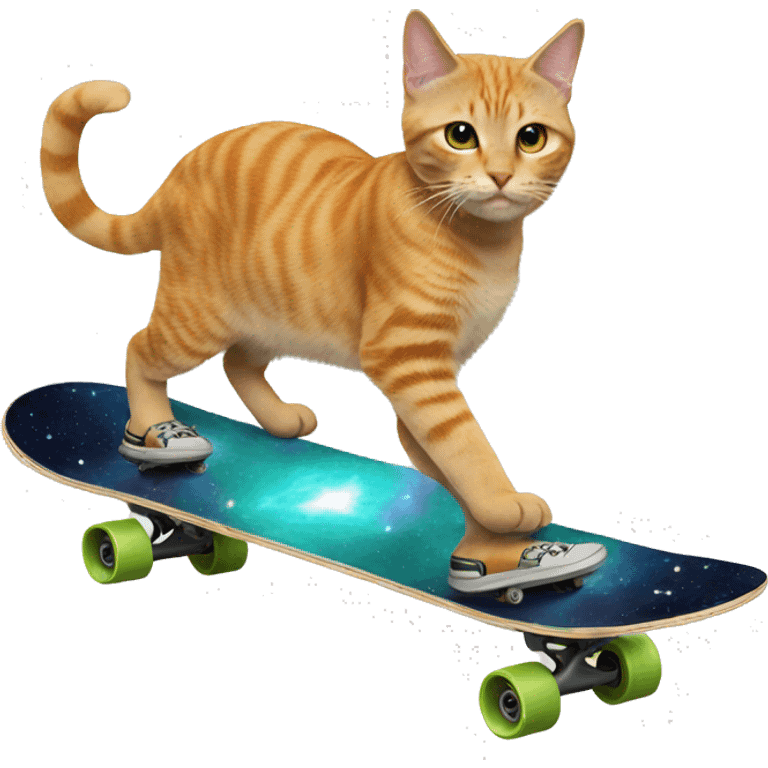 space cat on skateboard emoji