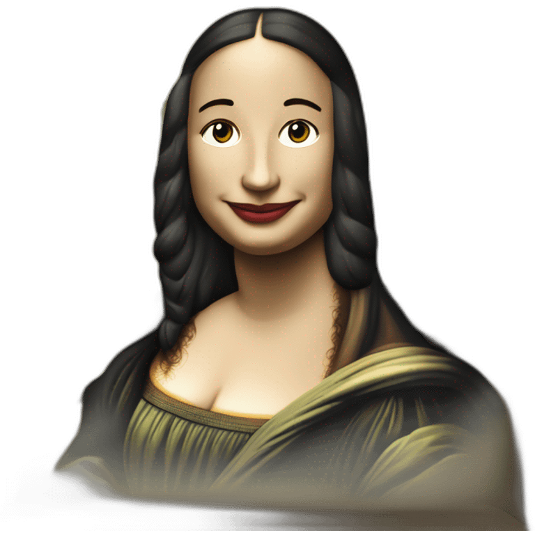 La mona lisa con Nueva York de fondo emoji