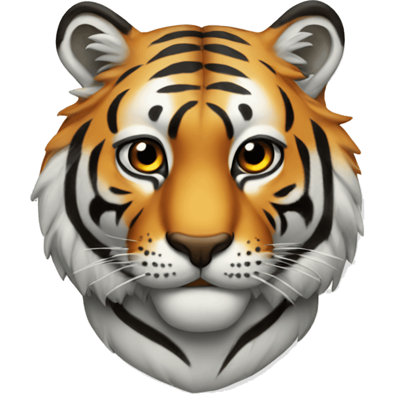 Tiger with glassed emoji