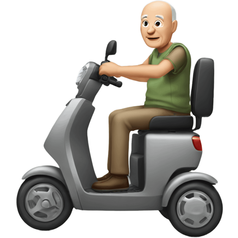 Mobility scooter old bald man emoji