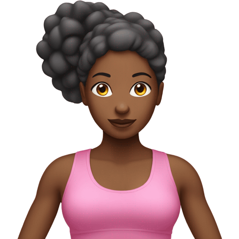 Pink pilates black woman  emoji