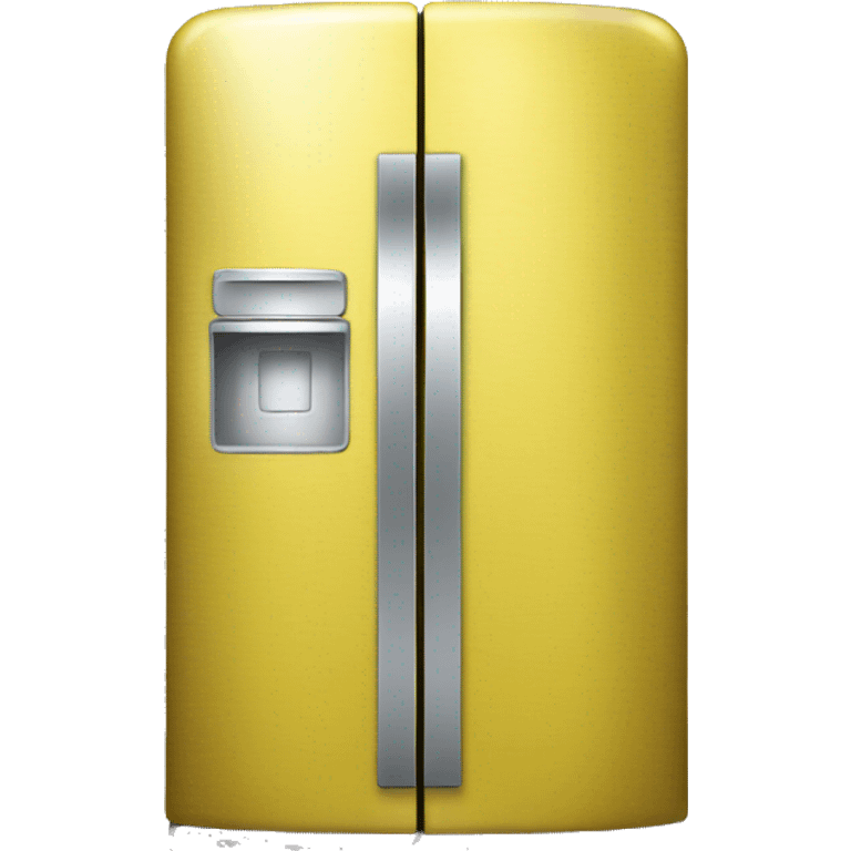 Realistic metallic yellow fridge isolated.  emoji