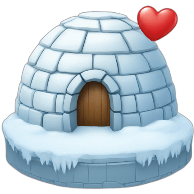 igloo with big cute heart symbol on top of it emoji