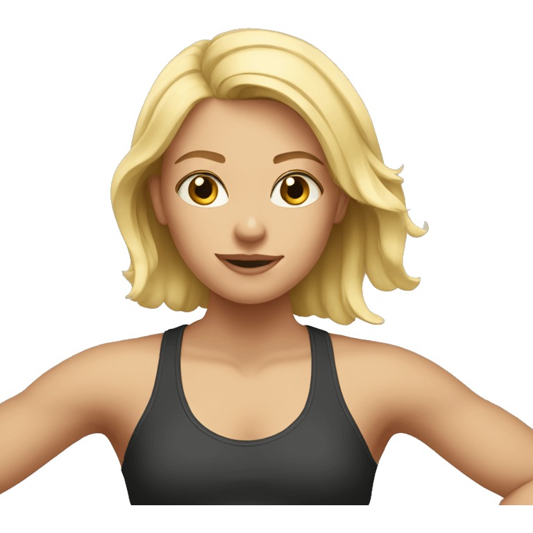 Blonde girl in gym  emoji