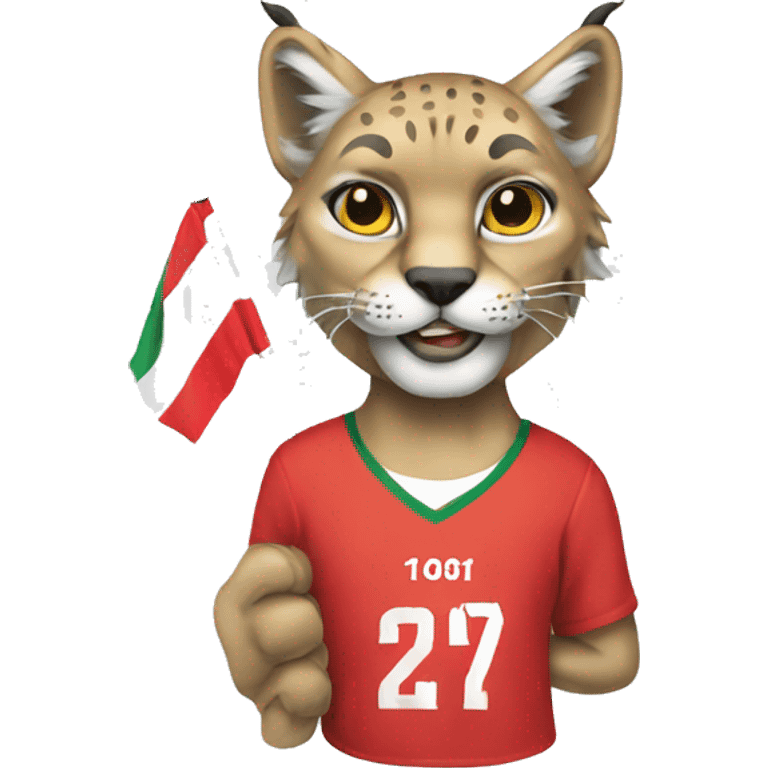 Lynx with t-shirt and flag emoji