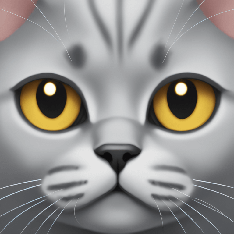 British Shorthair Cat with a white slit above its nose emoji