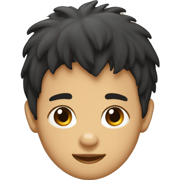 niño con nariz grande y flequillo de piel morena  emoji