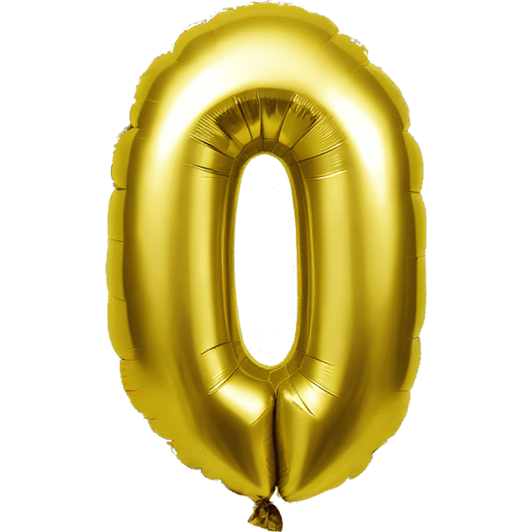 Foil balloon gold number 0 closed emoji