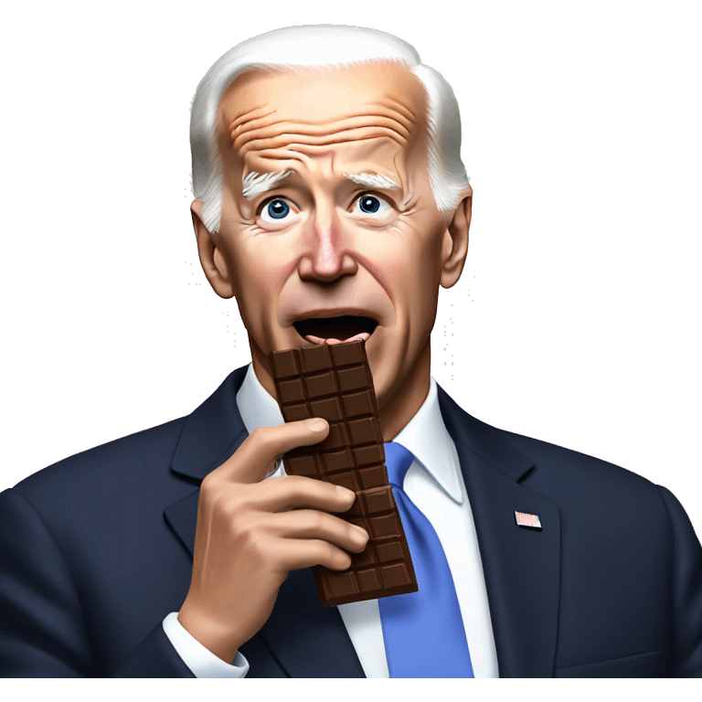 biden eating chocolate emoji