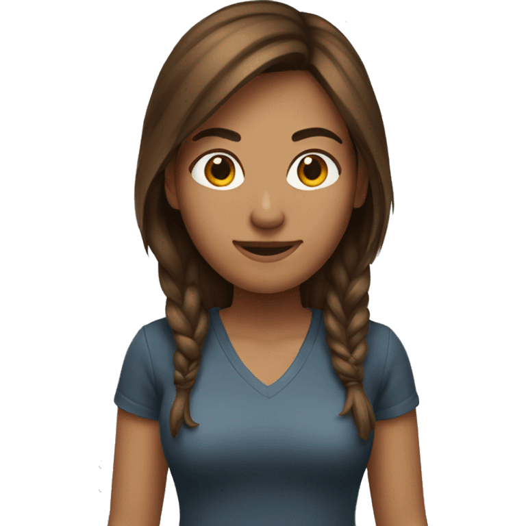 Brown hair woman gaming emoji