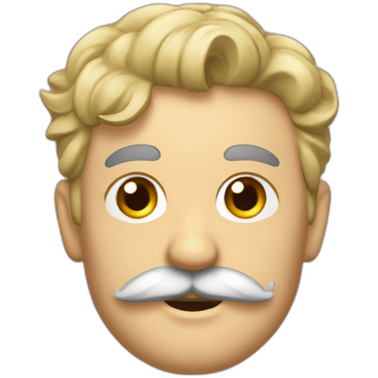 Homme allemand avec les cheveux plaqués et une moustache carré emoji