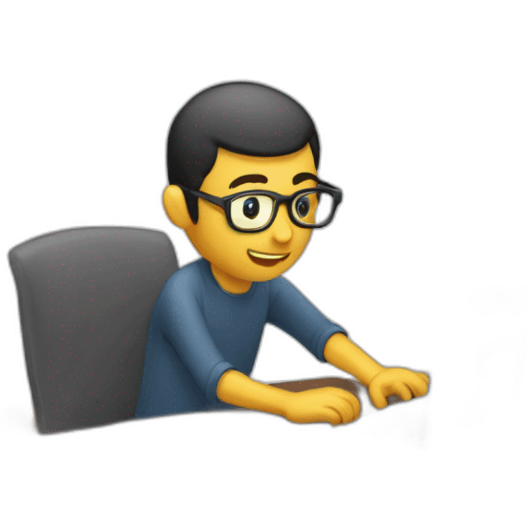 Guy coding with a mouse instead of a keybkard emoji