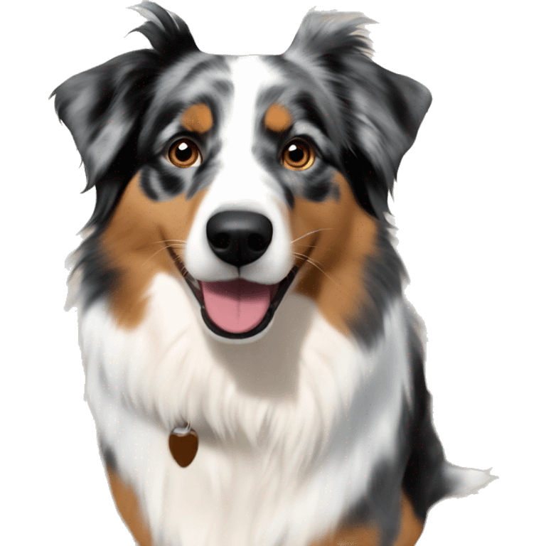 Australian shepherd  at the beach emoji